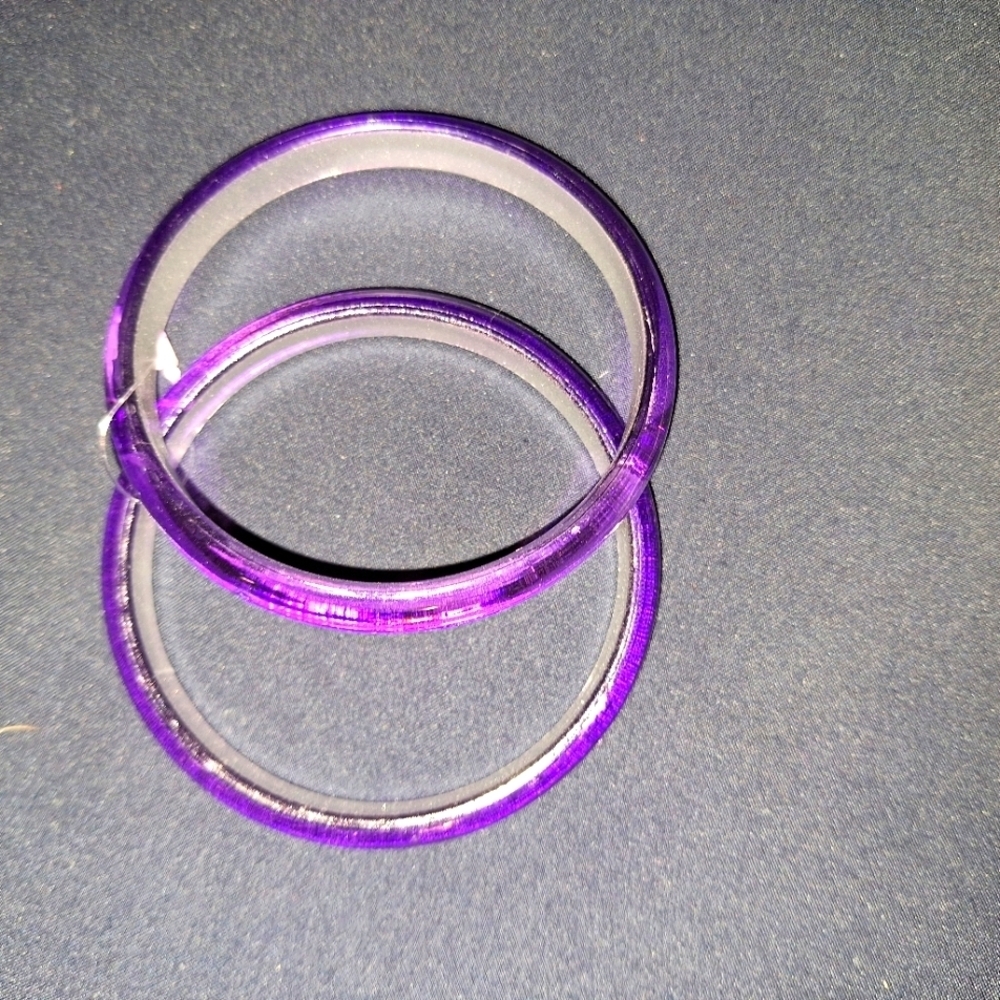Purple Plastic Bangles Set of 2
